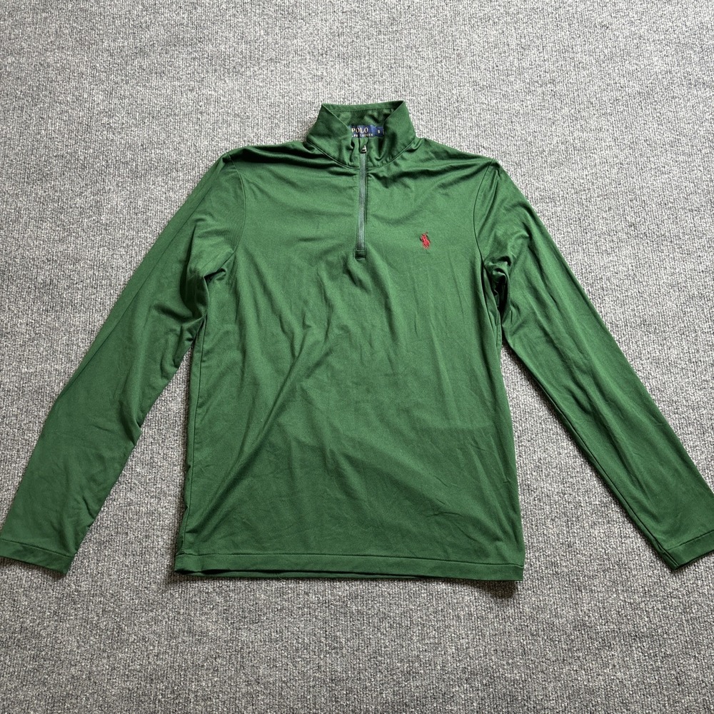 Polo Ralph Lauren Performance 1/4 Zip Sweater‎ Men's Small Green Pullover Pony